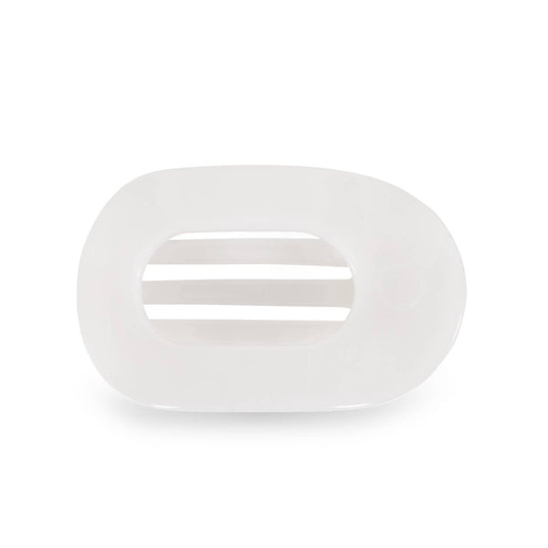 Coconut White Teleties Flat Round Hair Clip - Small
