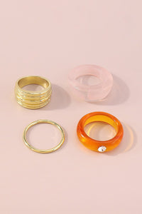 Pink/Gold Ring Set