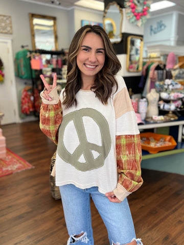Peace Sign Patch Top