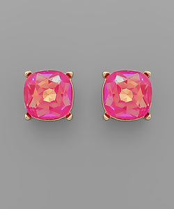 Fuchsia Stone Stud Earrings