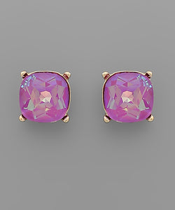 Lavender Stone Stud Earrings