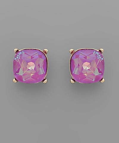 Lavender Stone Stud Earrings