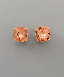 Peach Stone Stud Earrings
