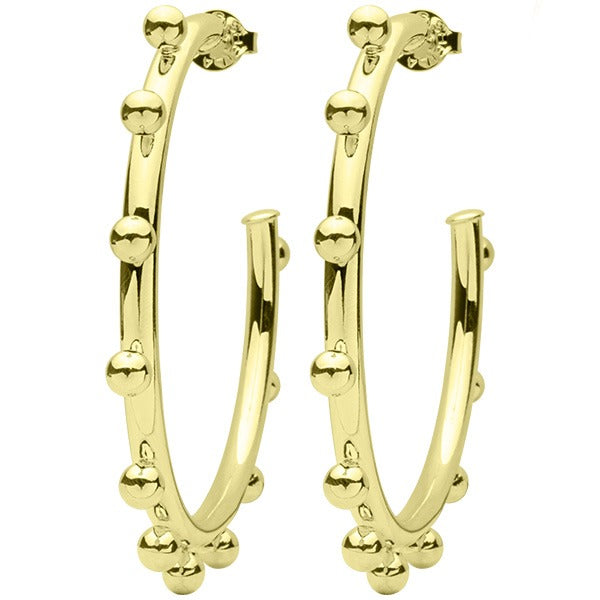 Gold Merry Go Round Hoop Earrings - Sheila Fajl
