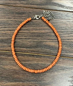 Rusty Orange Bead Necklace