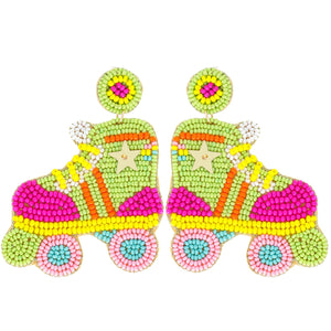 Lime Roller Skate Earrings