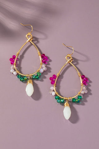 Fuchsia Bead Earrings