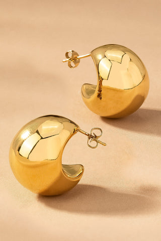 Gold Small Chunky Earrings
