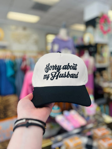 Sorry About My Husband Trucker Hat - Black