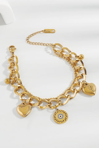 Gold Heart Eye Bracelet