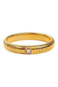 Rhinestone Square Gold Bracelet