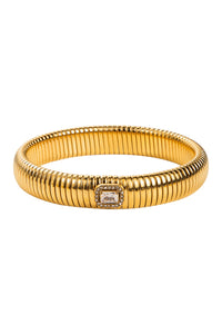 Rectangle Rhinestone Gold Bracelet
