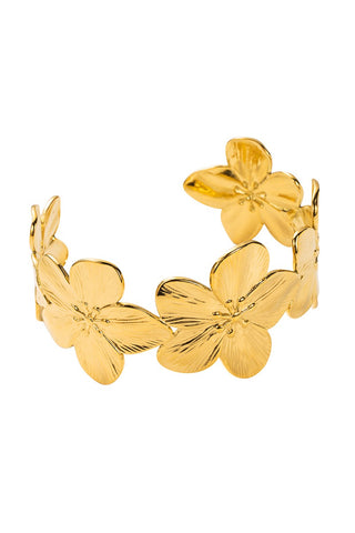 Gold Flower Cuff Bracelet
