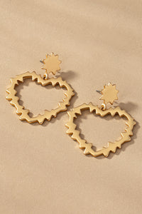 Matte Gold Heart Earrings
