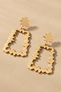 Matte Gold Trapezoid Earrings