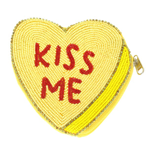 Kiss Me Conversation Heart Coin Purse
