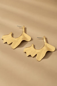 Gold Wavy Wing Earrings