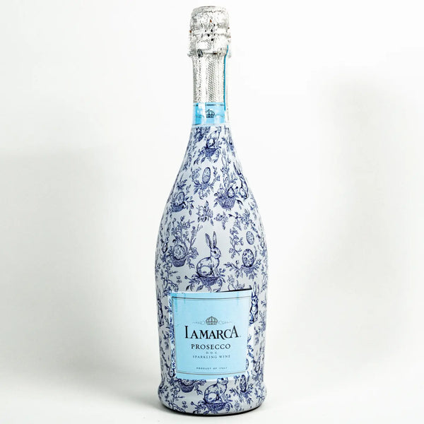 Blue Easter Bunny Toile Beau Bottle Wrap