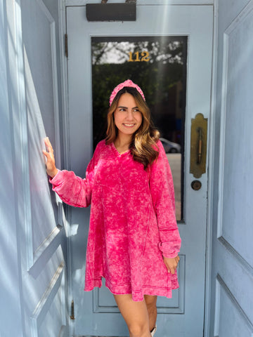 Chilly Days Dress - Magenta