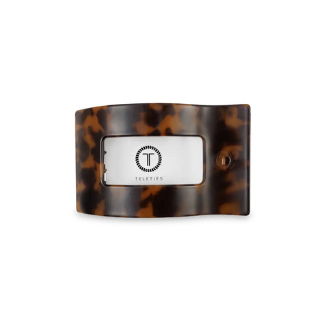 Tortoise Rectangle Flat Teletie Clip - Small