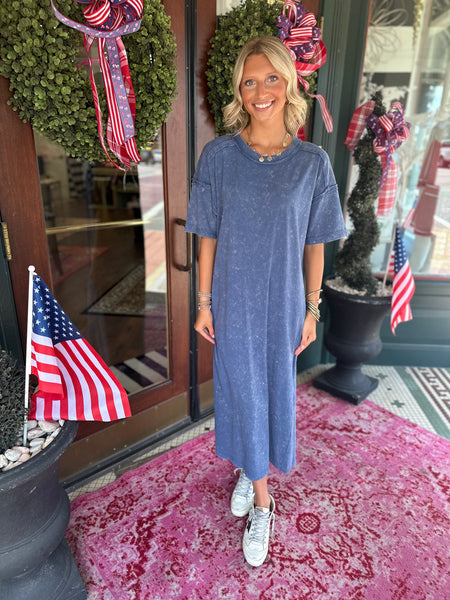 Cozy Dreams Midi Dress - Navy