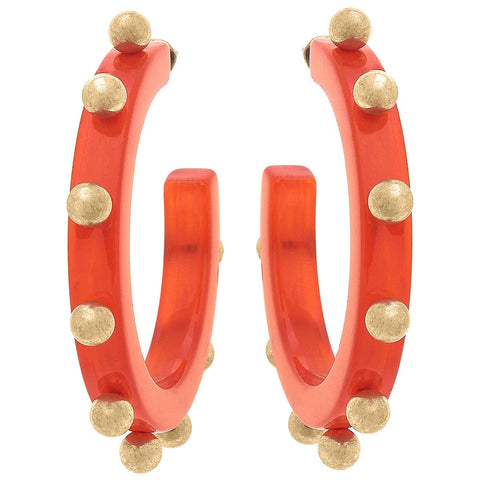Orange Kelley Studded Earrings - CANVAS