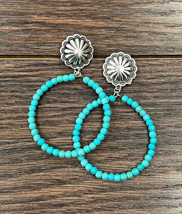 Small Turquoise Round Bead Earrings