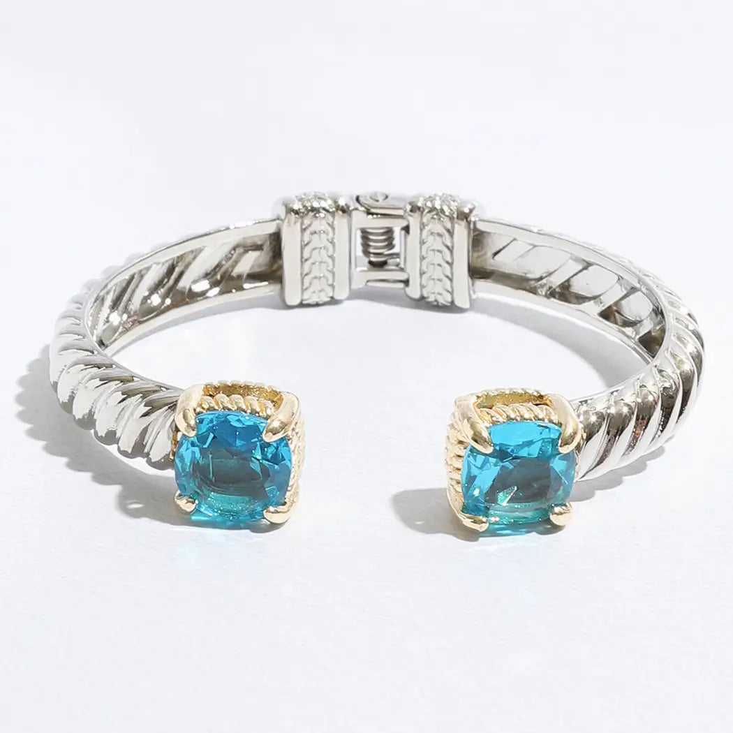 Square Stone Edge Bangle - Blue