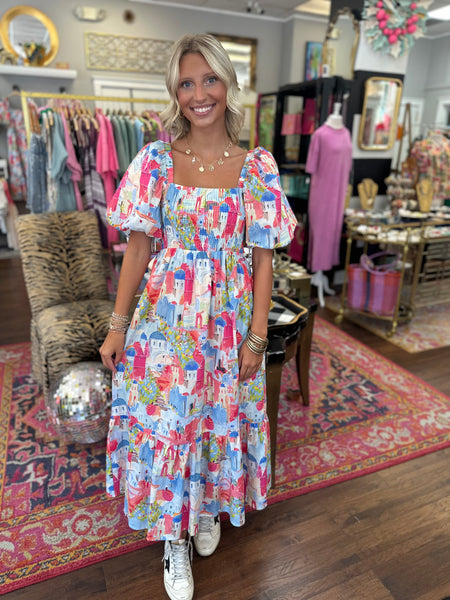 Mykonos Skyline Midi Dress