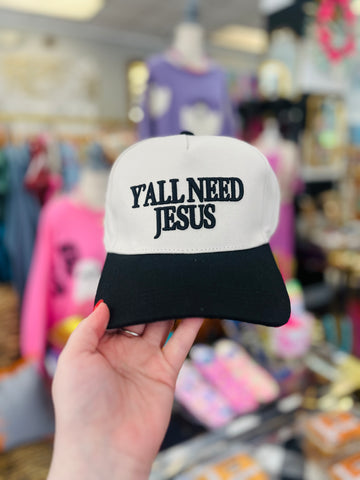 Y'all Need Jesus Trucker Hat - Black