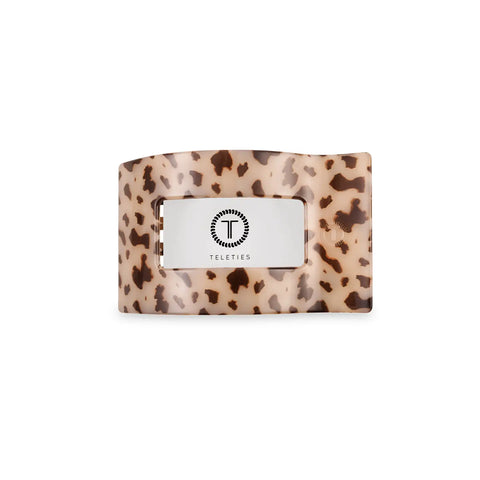 Blonde Tortoise Rectangle Flat Teletie Clip - Small
