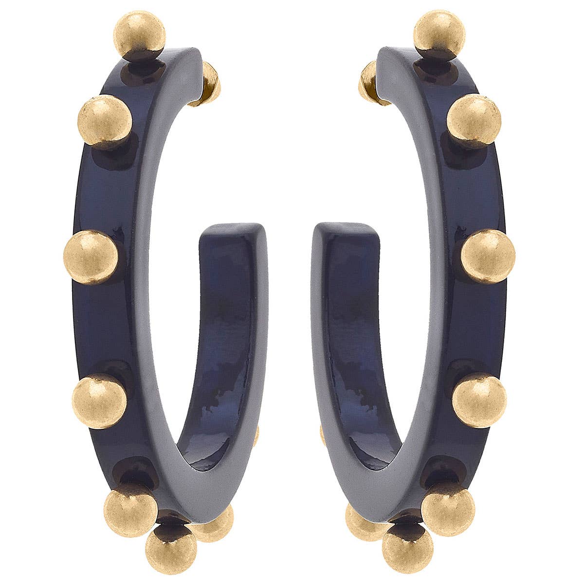 Navy Kelley Studded Earrings - CANVAS