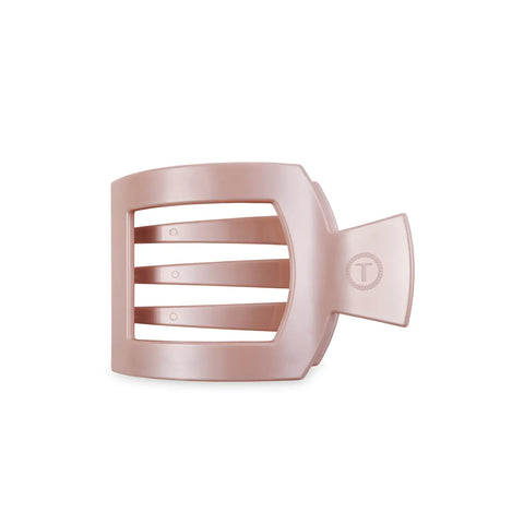 Pearly Pink Square Flat Teletie Clip -Large