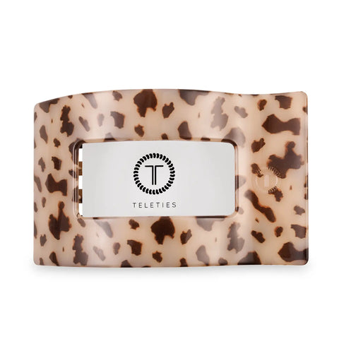 Blonde Tortoise Rectangle Flat Teletie Clip - Large