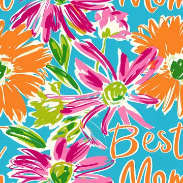 Preppy Floral Best Mom Beau Bottle Wrap