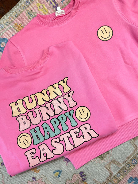 Kids Hunny Bunny Happy Easter Sweatshirt