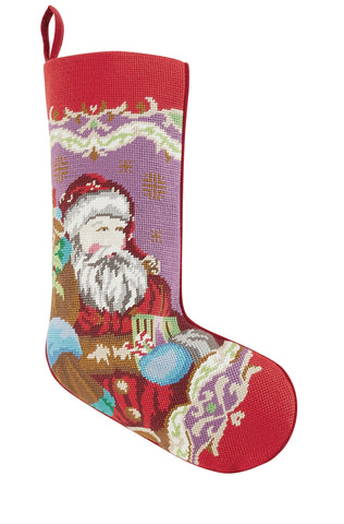 Red Santa Needlepoint Stocking