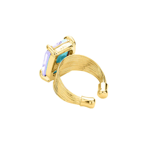 Crystal Adjustable Ring - Lavender