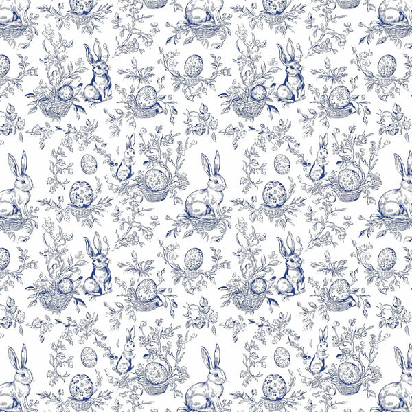 Blue Easter Bunny Toile Beau Bottle Wrap