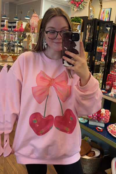 Cherry Heart Ribbon Sweatshirt