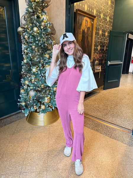 All The Adventures Jumpsuit - Mauve