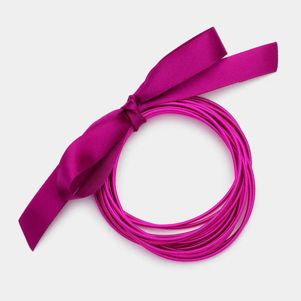 Guitar String Stretch Bracelet - Fuchsia