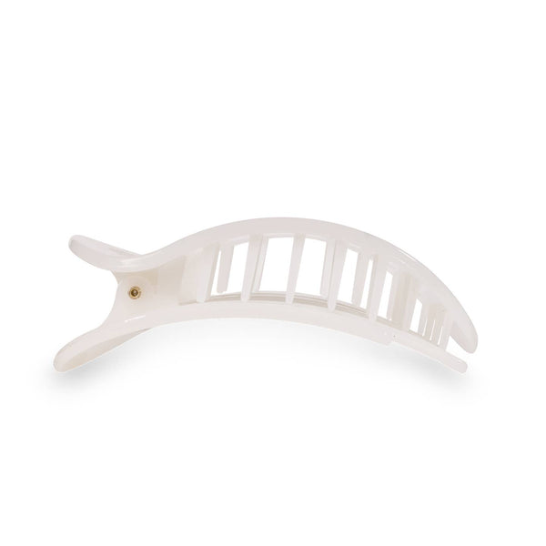 Coconut White Teleties Flat Round Hair Clip - Small