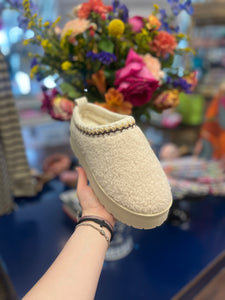 Jackie Sherpa Platform Slide Ons