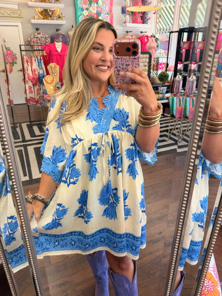 Back Again Dress - Blue