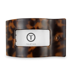 Tortoise Rectangle Flat Teletie Clip - Large