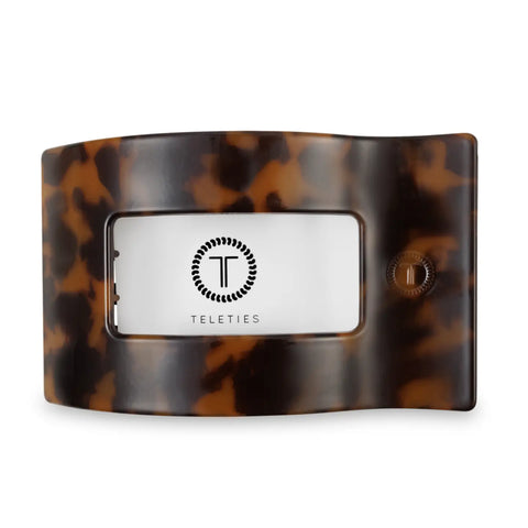 Tortoise Rectangle Flat Teletie Clip - Large