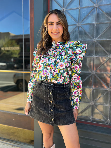 Black Denim Skirt