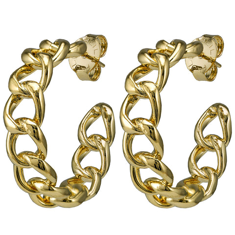 Petite Chain Hoop Earrings - Sheila Fajl