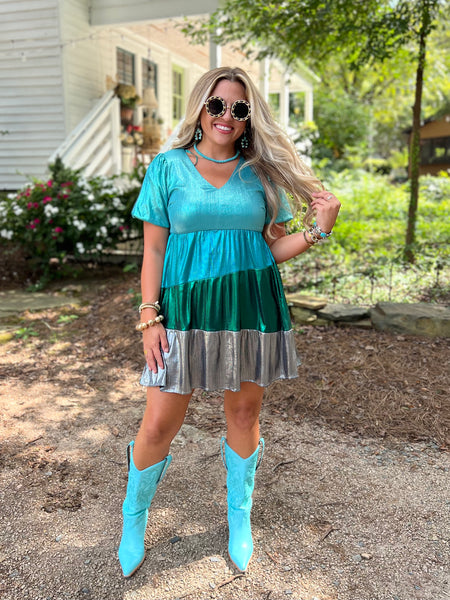 Living For It Dress - Teal